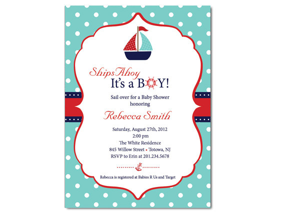 Sailboat Baby Shower Invitation